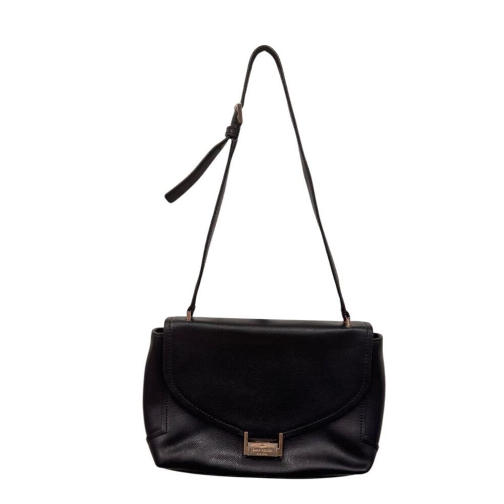 Kate Spade NewYork Edna Miro Street Black Crossbody Leather satchel  10.5x7x2.5‎